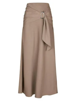 Kit Dull Sateen Nederdel, Dark Taupe, 40