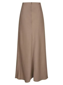 Kit Dull Sateen Nederdel, Dark Taupe, 40