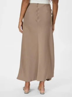 Kit Dull Sateen Nederdel, Dark Taupe, 40