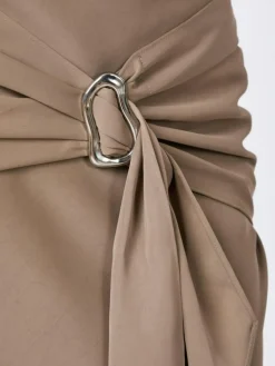 Kit Dull Sateen Nederdel, Dark Taupe, 40