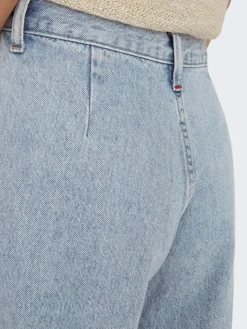 La Brea Lange Denimshorts, Light Blue Denim, S