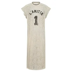 Lace Football Frill Kjole, Pearl, XL