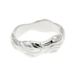 Large Bubbly Flow Ring, Silver, 55