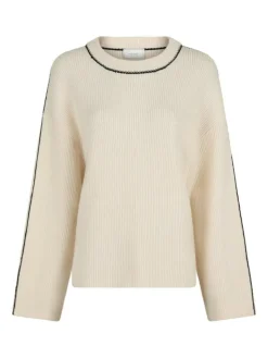 Latte Knit Striktrøje, Ivory, 40