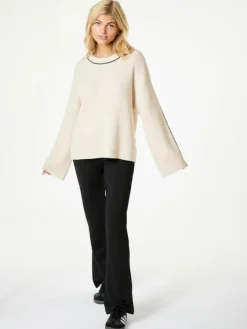 Latte Knit Striktrøje, Ivory, 40