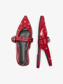 Laura-5 Slingback Buckle Ballerinasko, High Risk Red, 38