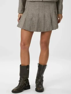 Laurina Herringbone Nederdel, Dusty Brown, 36