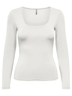 Lea Langærmet T-shirt, Hvid, XS