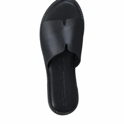 Leather Slippers, Black, 37