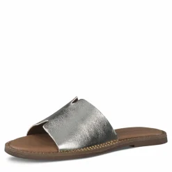 Leather Slippers, Light Gold, 37