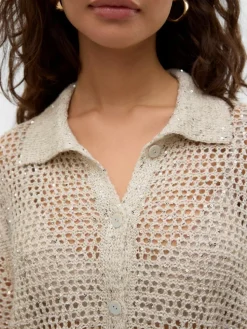 Leilani Glitter Cardigan, Birch, M