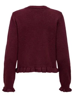 Letty On Frill Cardigan, Maroon Banner, M