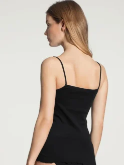 Light Spaghetti Top, Black, M