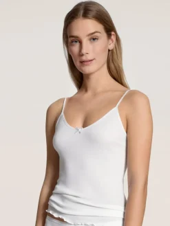 Light Spaghetti Top, White, S