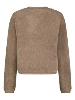 Limo Fluffy Knit Cardigan, Dark Sand, 42