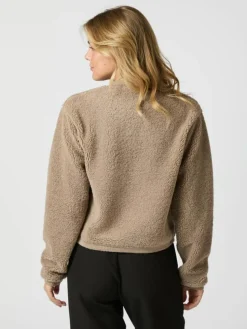 Limo Fluffy Knit Cardigan, Dark Sand, 42