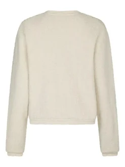 Limo Fluffy Knit Cardigan, Creme, 34