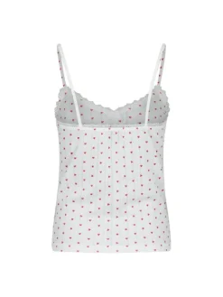 Lindsay Pointelle Heart Top, White, 38
