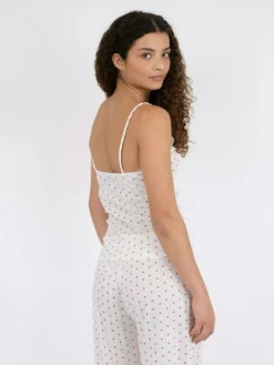 Lindsay Pointelle Heart Top, White, 38