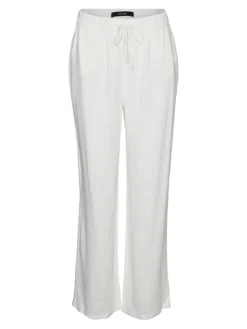 Line Linen Mix Bukser, Snow White, M