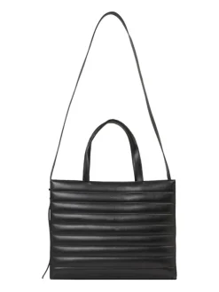 Line Quilt Medium Tote Taske, Black