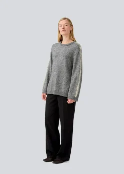LineMD Striktrøje, Dark Grey Melange, L