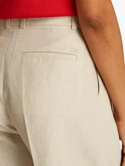 Linen Mix Pleated Shorts, Classic Beige, 42