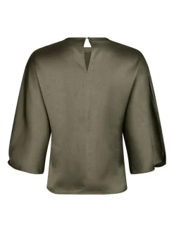 Liora Heavy Sateen Bluse, Cold Army, 36