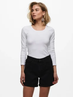 Live Love Langærmet T-shirt, White, L