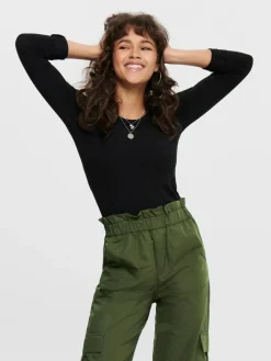 Live Love Langærmet T-shirt, Sort, L