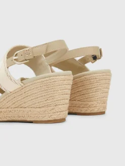 Logo Mid Wedge Espadrille Sandaler, Sandalwood, 40