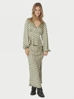 Lola Dotted Nederdel, Pistachio, 42