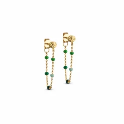 Lola Øreringe, Guld/Grøn