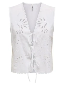 Lou Life Tie Vest, Bright White, L