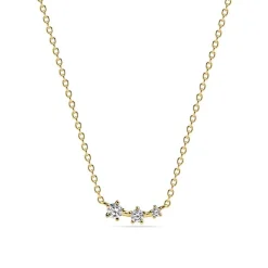 Lucente Tre Halskæde, Gold Plated, 45 cm