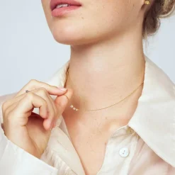 Lucente Tre Halskæde, Gold Plated, 45 cm