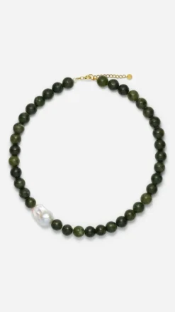 Lucky Halskæde, Green/Gold, 38+3 cm