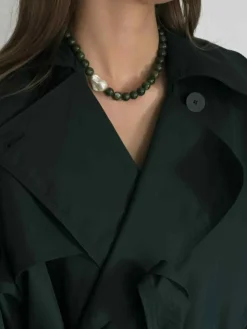 Lucky Halskæde, Green/Gold, 38+3 cm