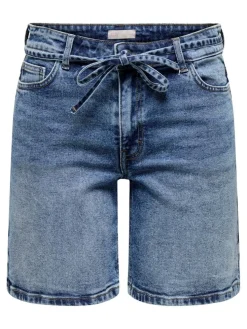 Lullu Tie Shorts, Dark Blue Denim, S