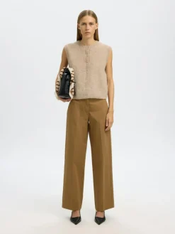 Lulu Button Vest, Birch, M