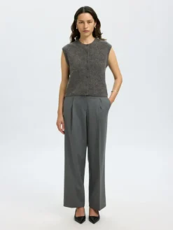 Lulu Button Vest, Medium Grey Melange, XS