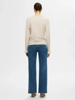 Lulu Frill Striktrøje, Birch, L