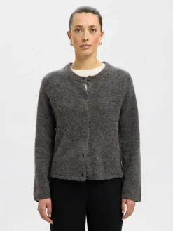 Lulu New Cardigan, Medium Grey Melange, L