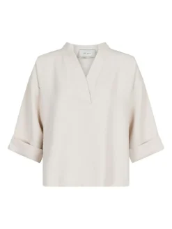 Luma Crepe Bluse, Creme, 36