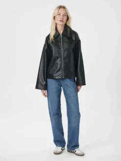 Lunara Collar Stitch Jakke, Black, 36