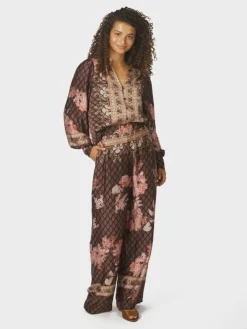 Lunet Botanical Border Bukser, Black, 38