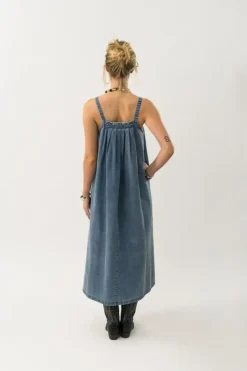 LungoLL Maxi Kjole, Washed Denim, M