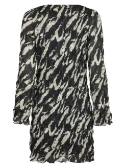 Luni Distressed Zebra Kjole, Black, 38