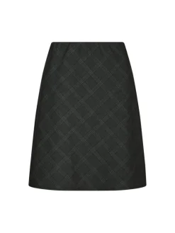 Lunna Check Short Nederdel, Antracit, 38