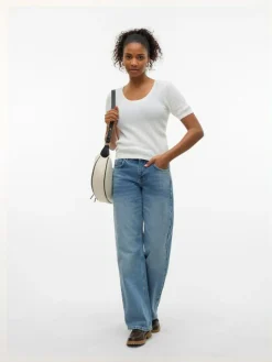 Luxlight Pointelle Strikbluse, Snow White, L